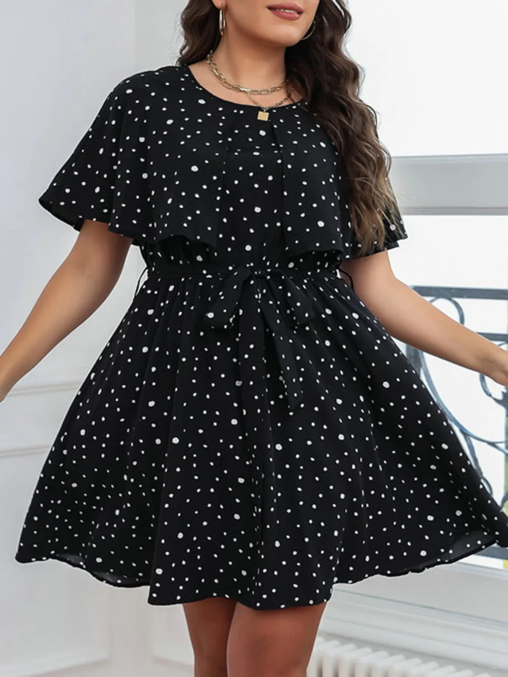 Polka Dot Black Dress