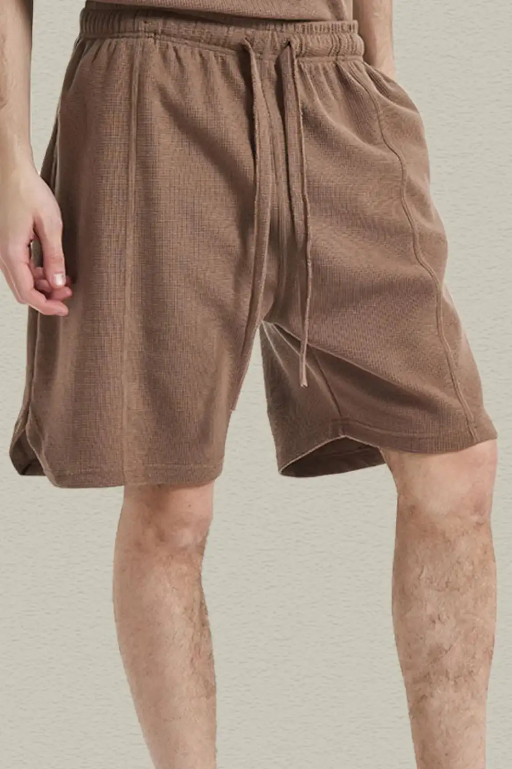 Polished Drawstring Cotton Blend Casual Shorts