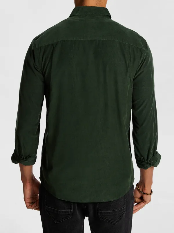Forest Green Slim Fit Long Sleeve Shirt