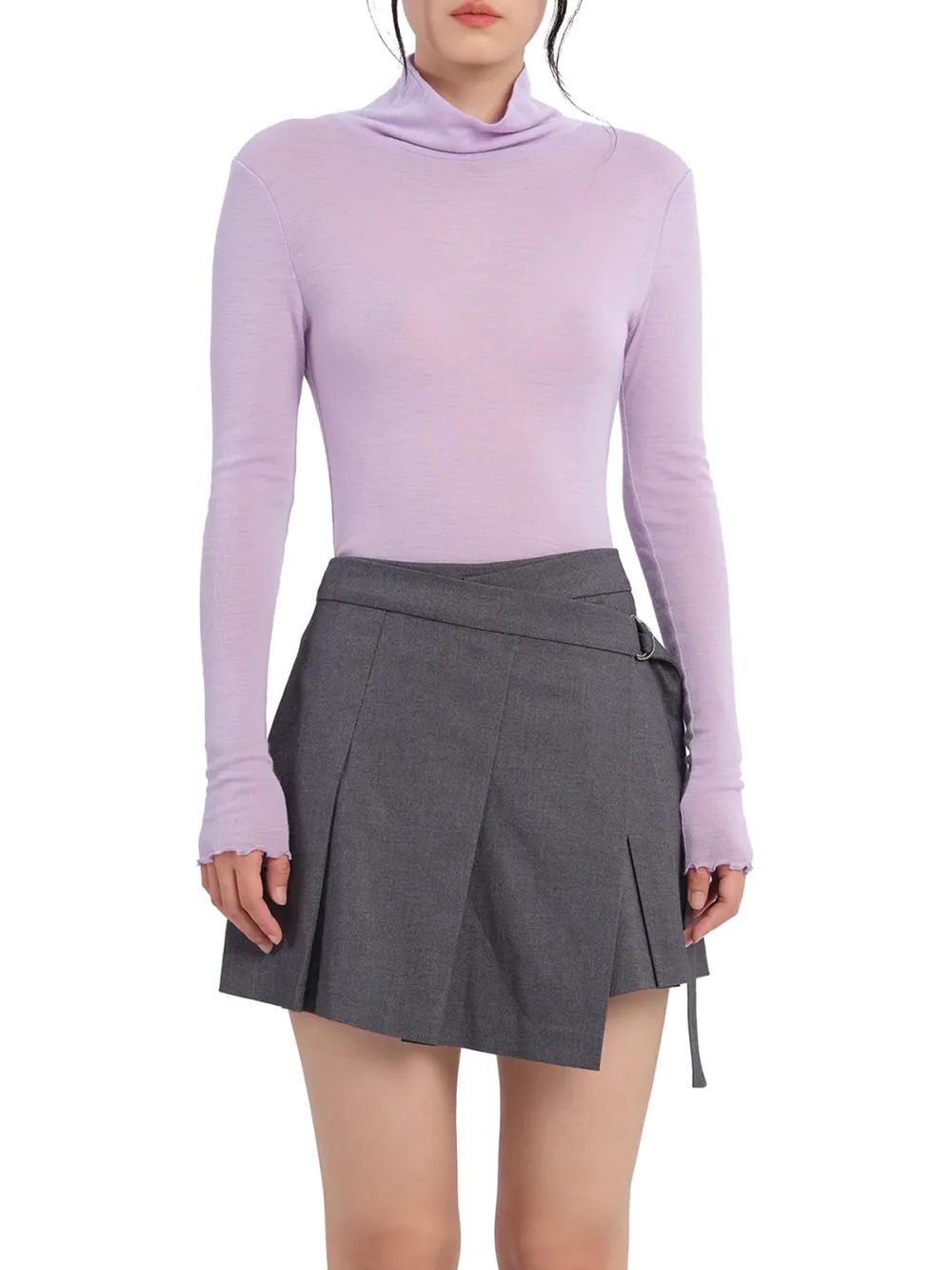 Slim Fit Turtle Neck Knit Top