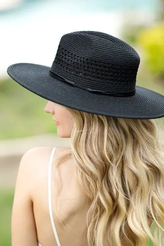 Woven Trim Panama Hat