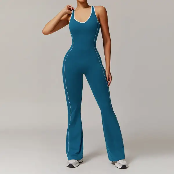 Open Back Flare Yoga Jumpsuit