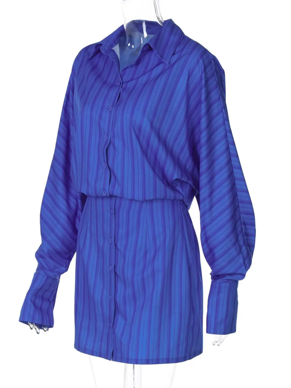 Striped Button Front Mini Dress