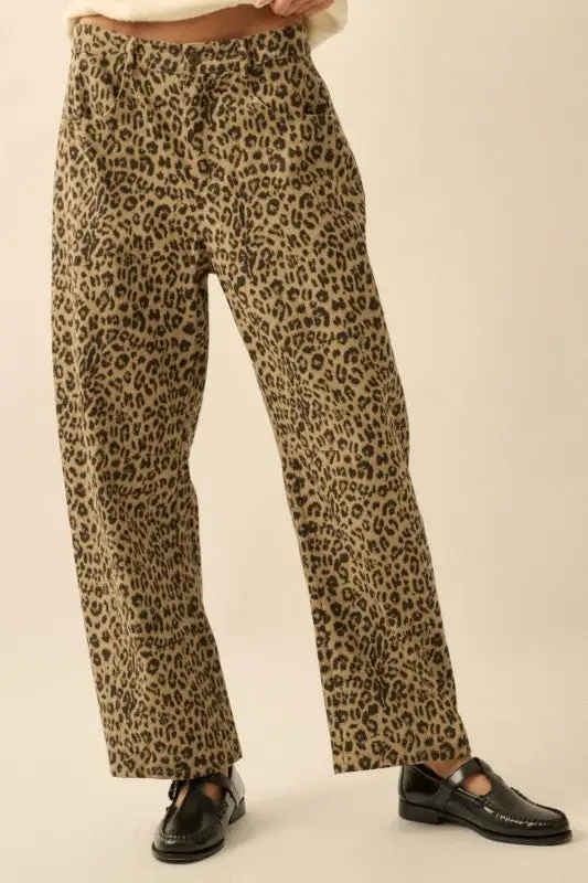 Leopard Print Relaxed Pants