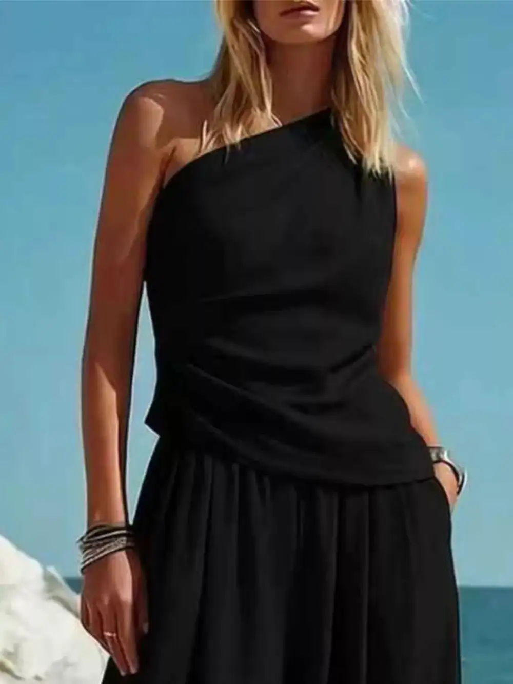 Wide Leg Shoulder Jumpsuit