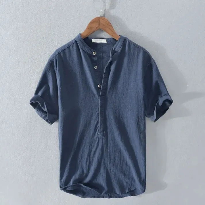 Men's New Linen Casual Short Sleeve Shirt