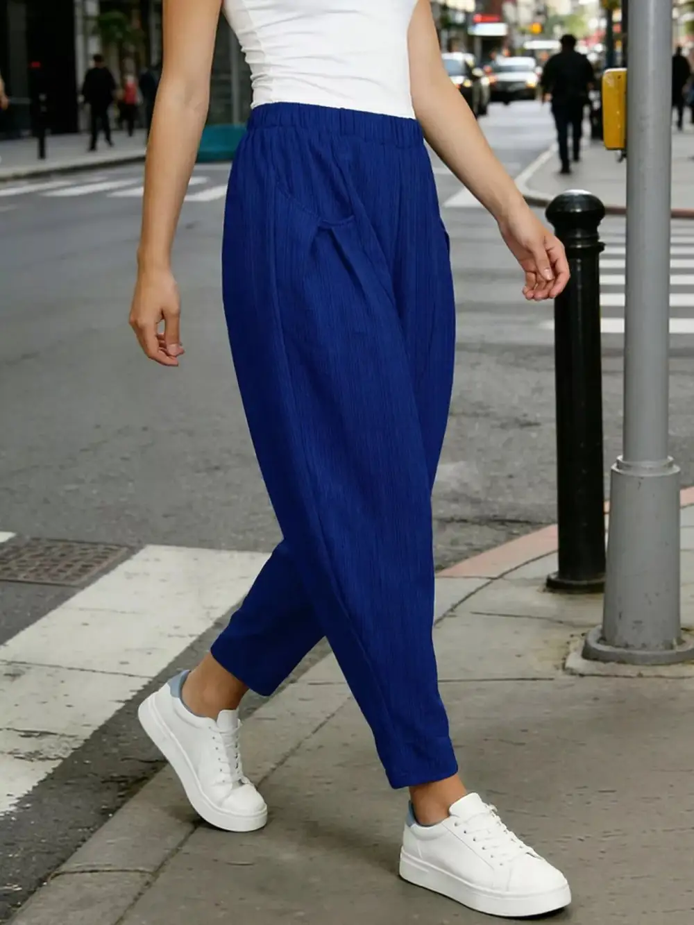 Casual Elastic Waist Harem Pants