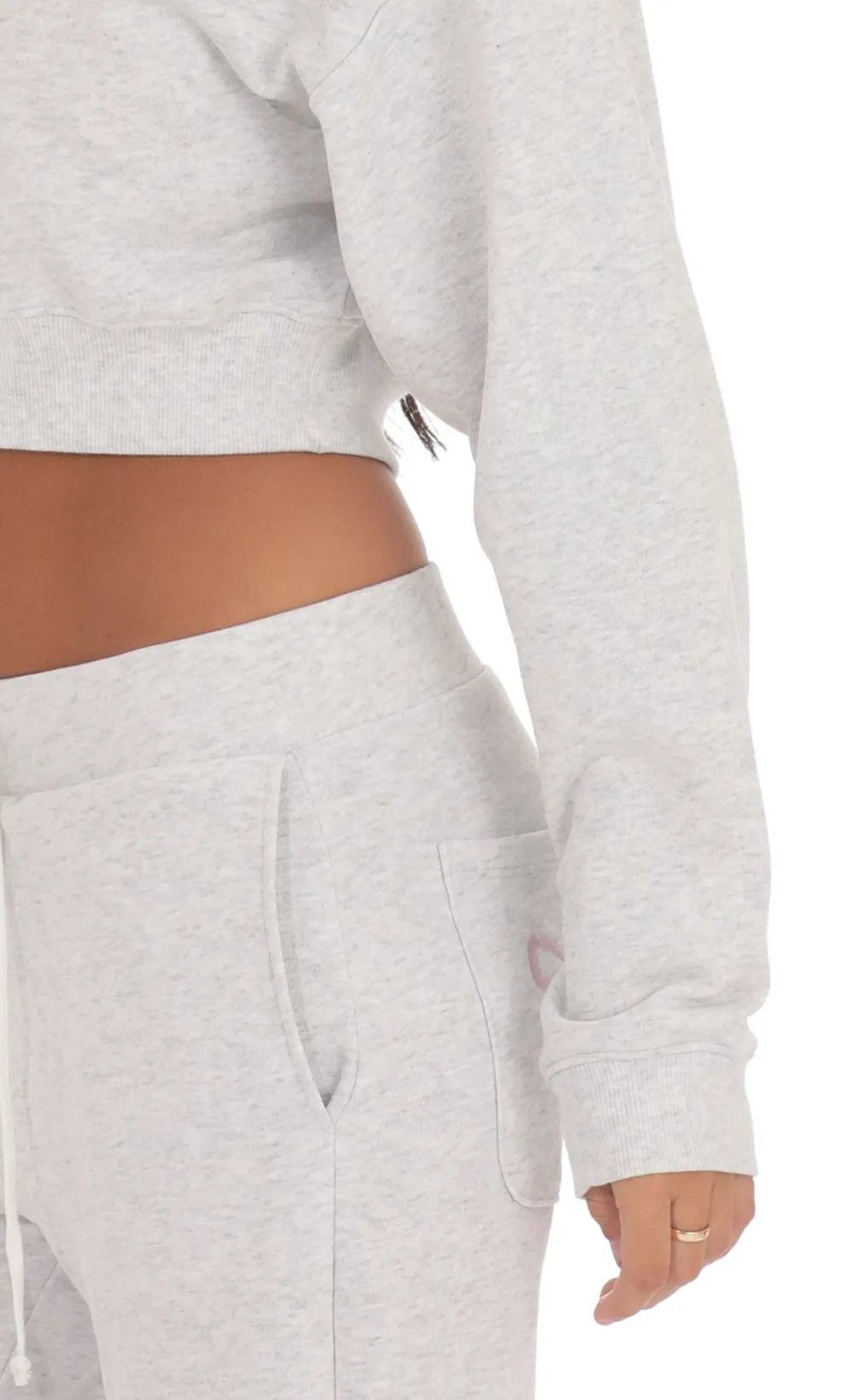 Cropped Jumper In Heather Grey