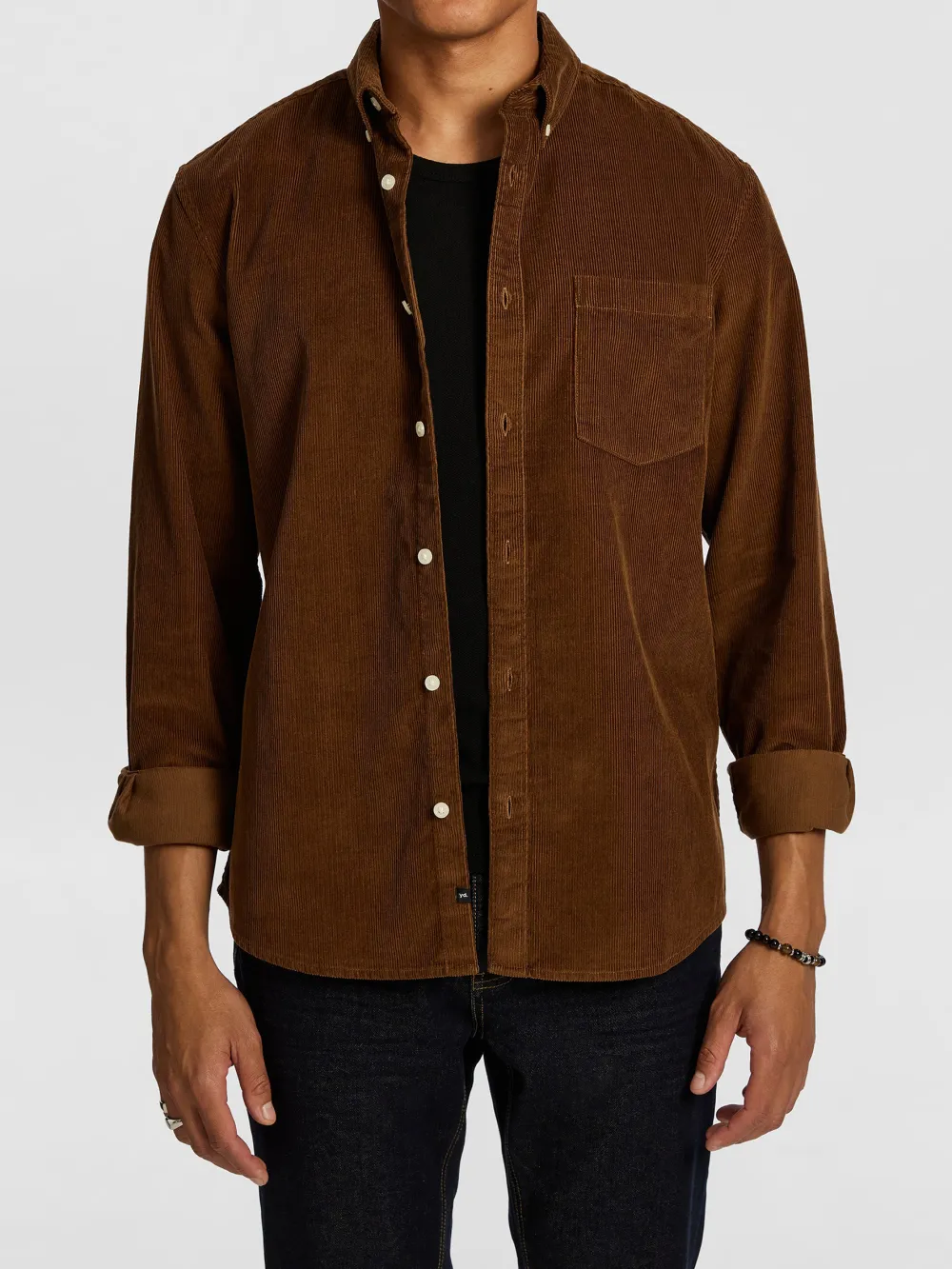 Brown Corduroy Long Sleeve Shirt