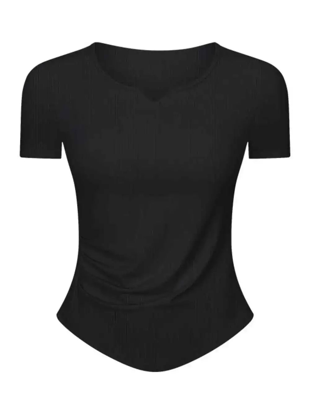 Notched Short Sleeve Active T-Shirt