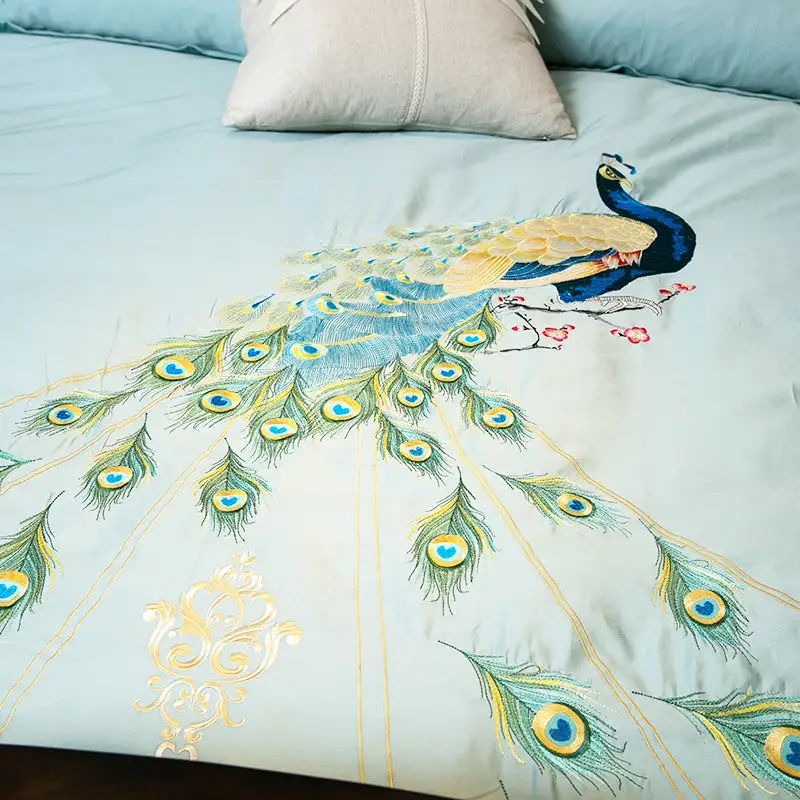 (Store Closing Sale) BlueCloud Peacock Bedding Set