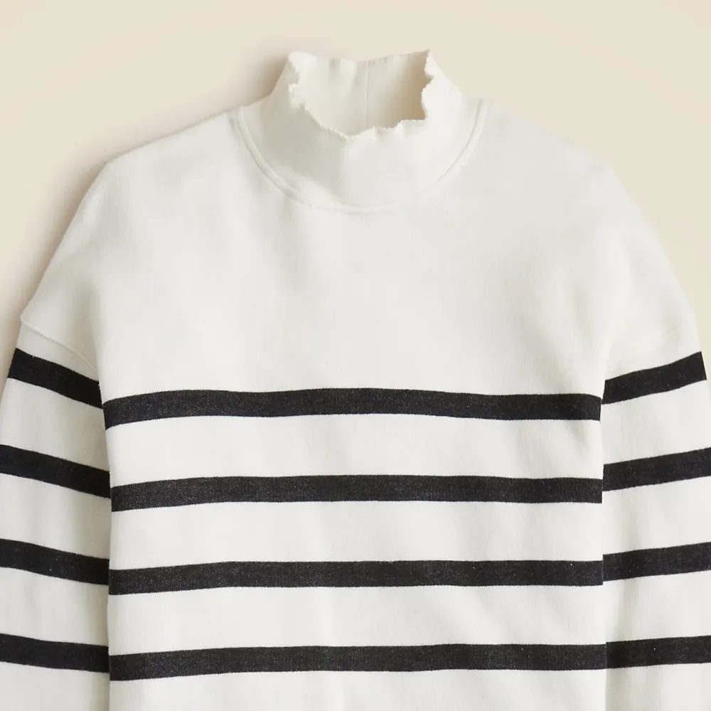 Terry Mockneck Stripe Sweaters