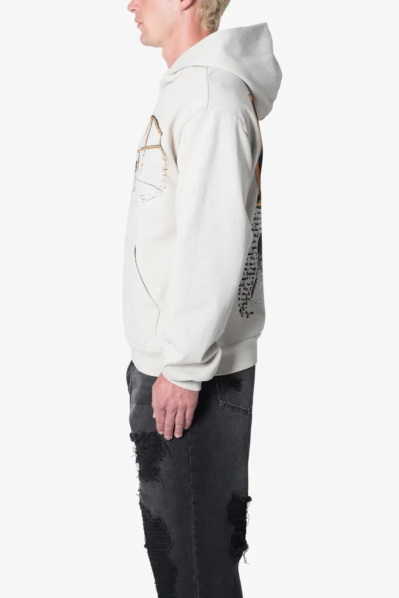 LIGHT GREY COLORED EMBROIDERED HOODIE