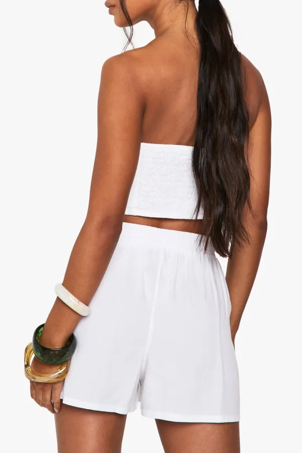 Cotton Blend Mid-Rise Women's Drawstring Shorts