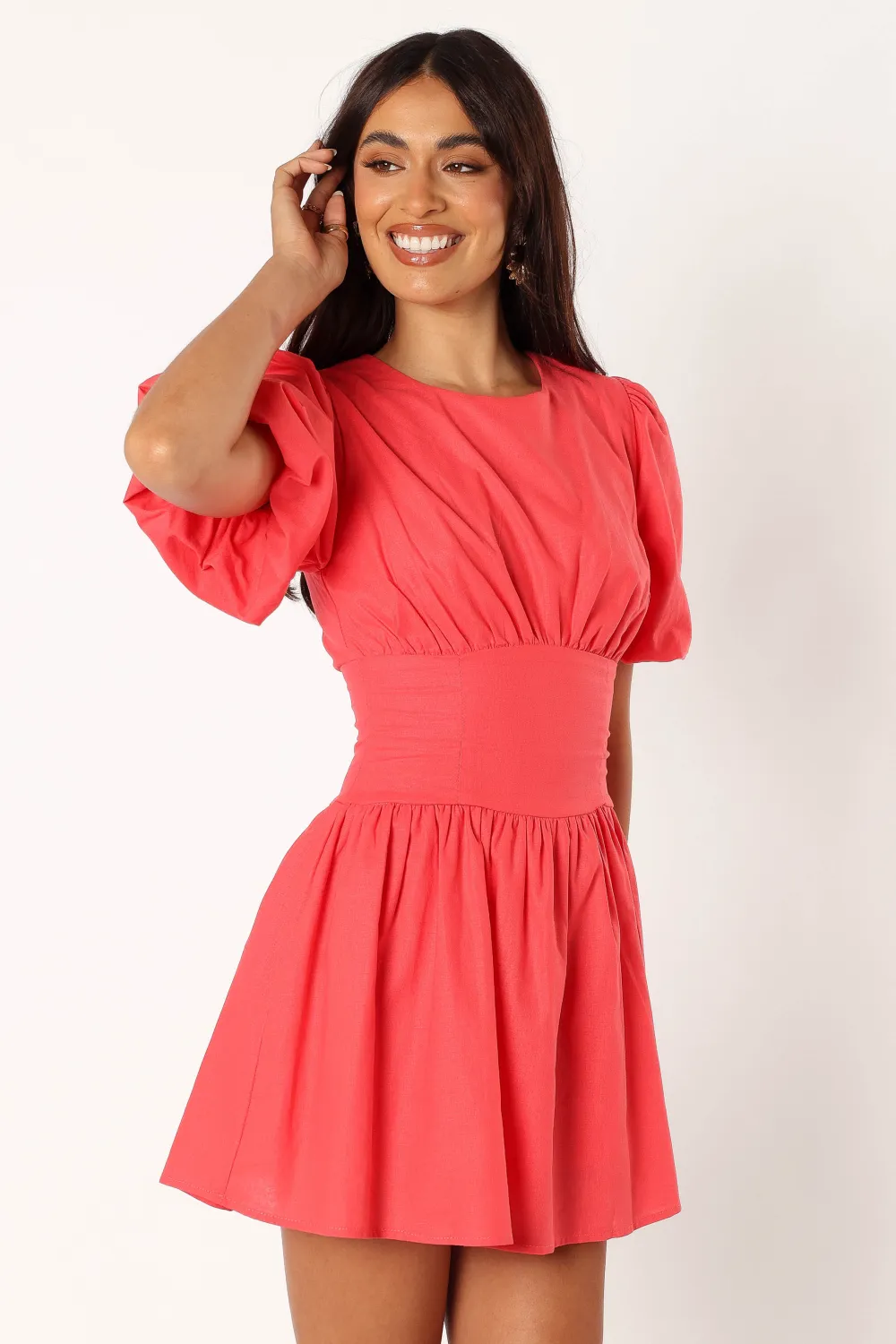 Alfie Mini Dress - Coral Red