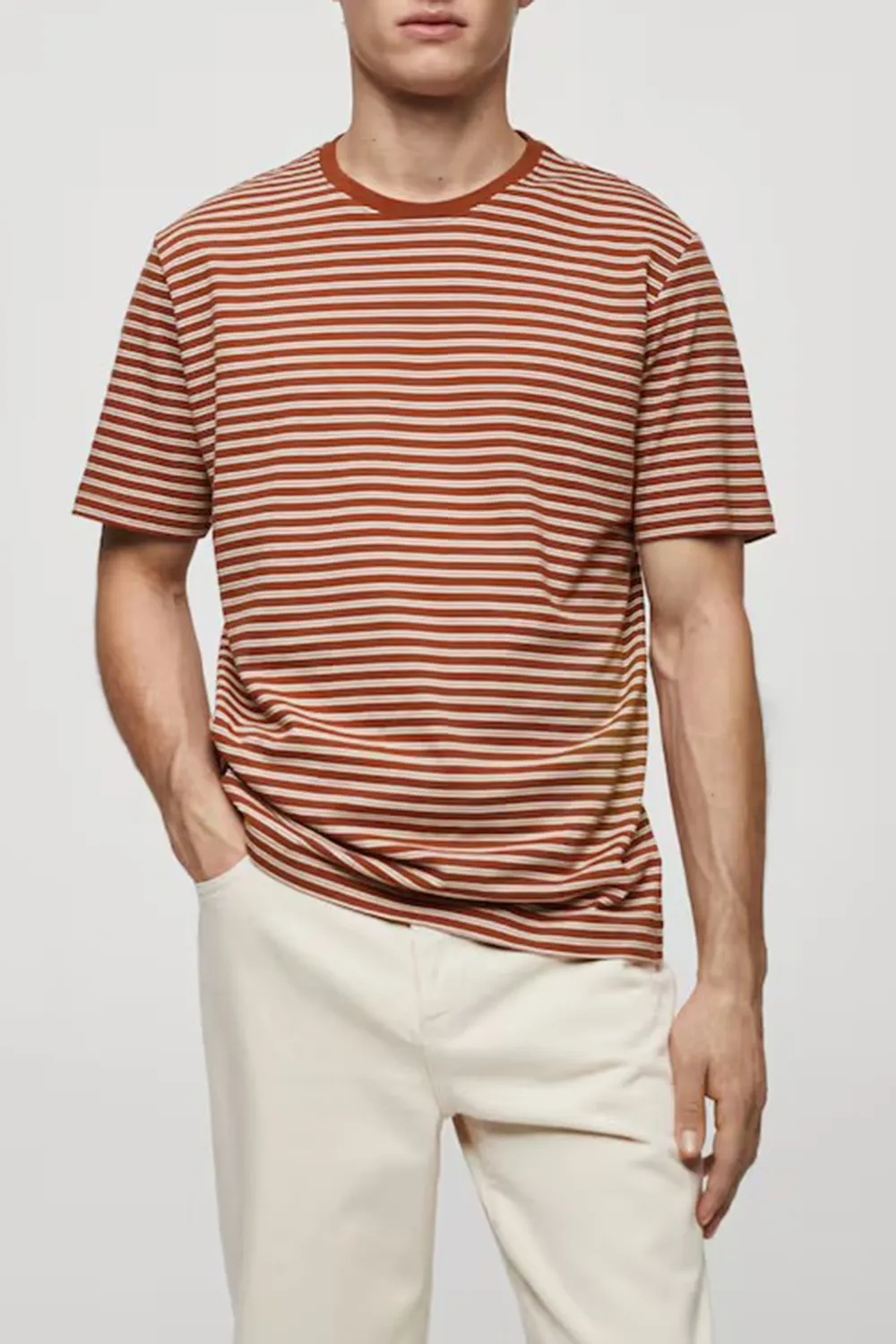 Striped Cotton Linen-Blend T-Shirt