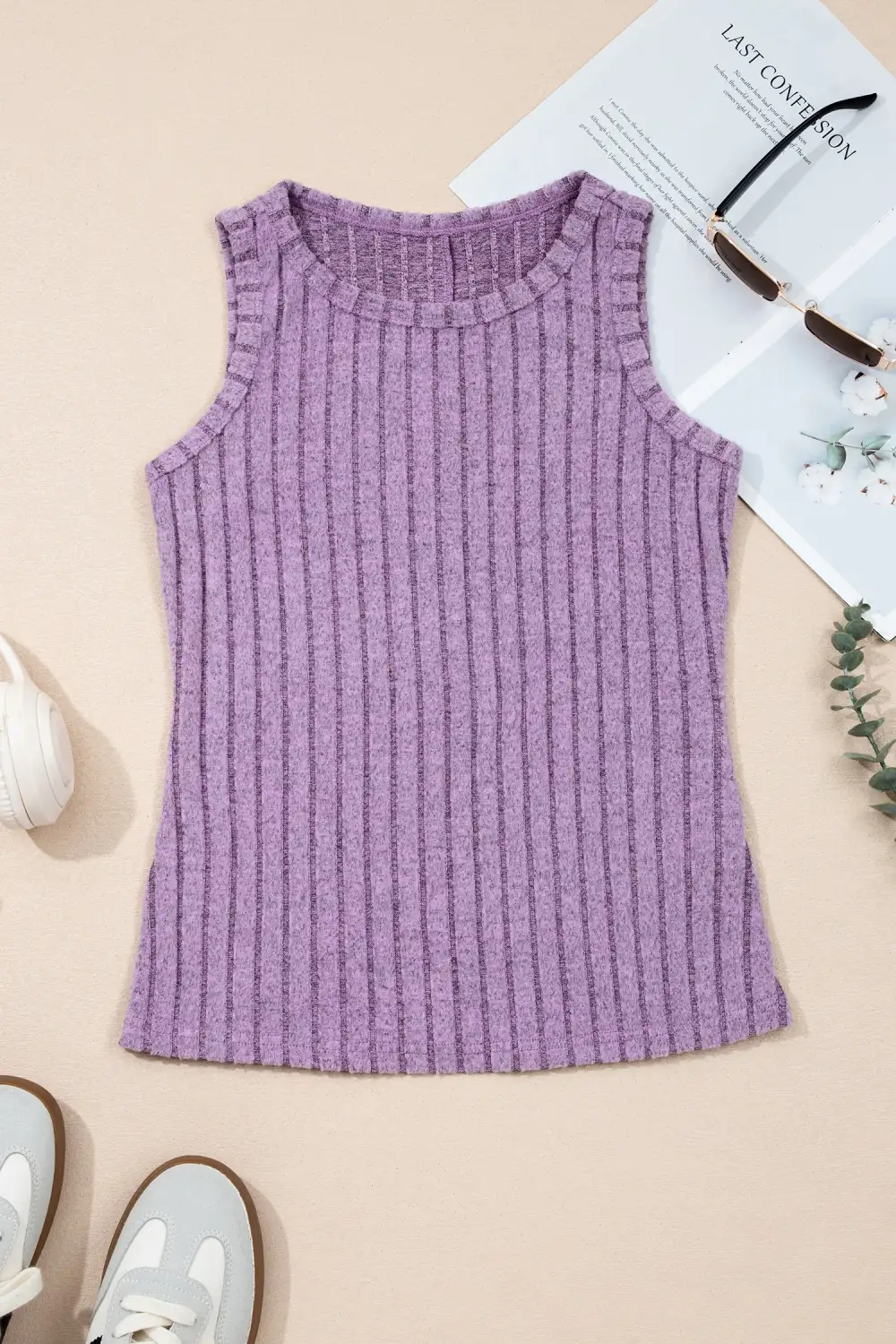 Layered Slim Ribbed Mineral Wash Tank Top