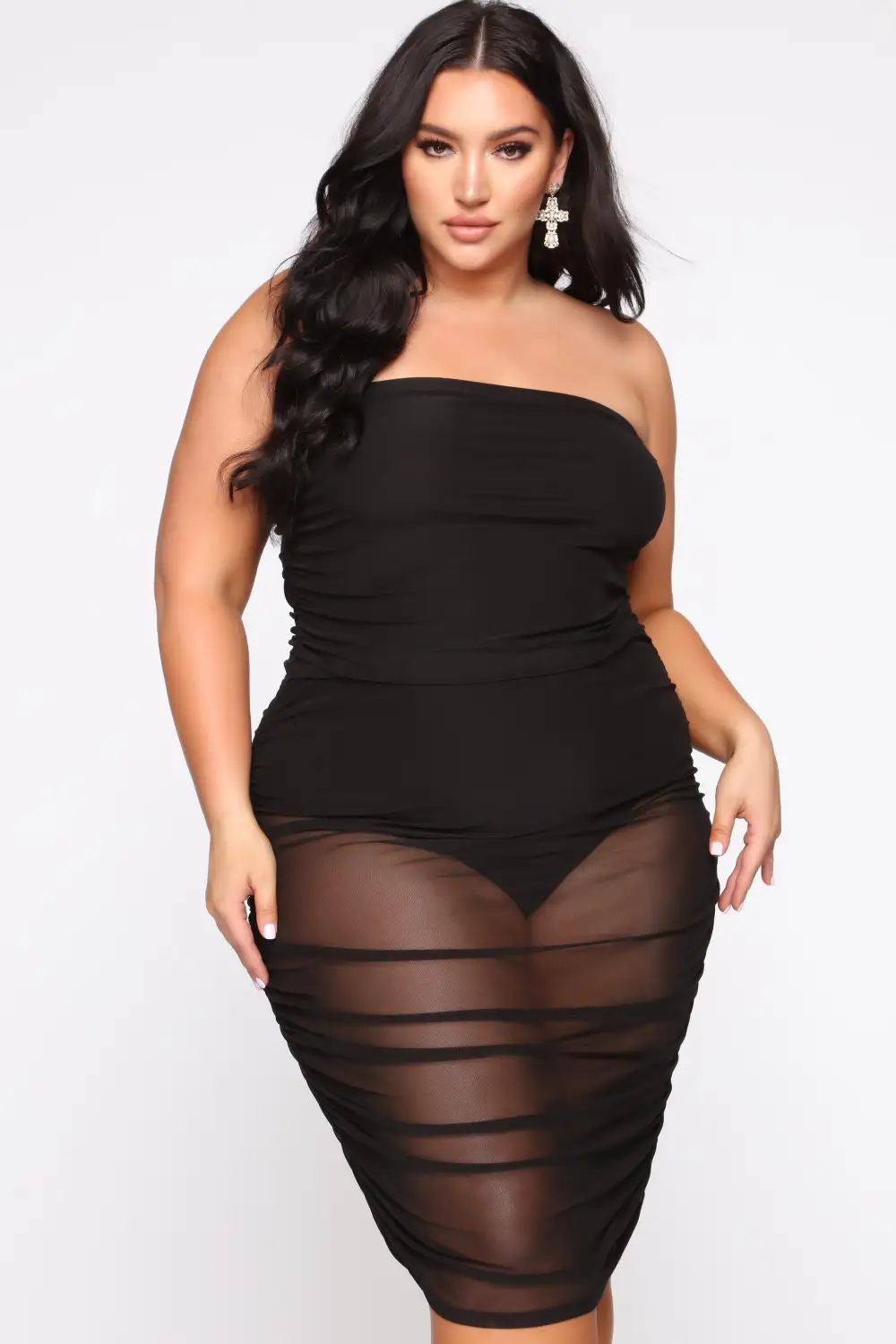 Meet Me In The Club Ruched Mini Dress - Black