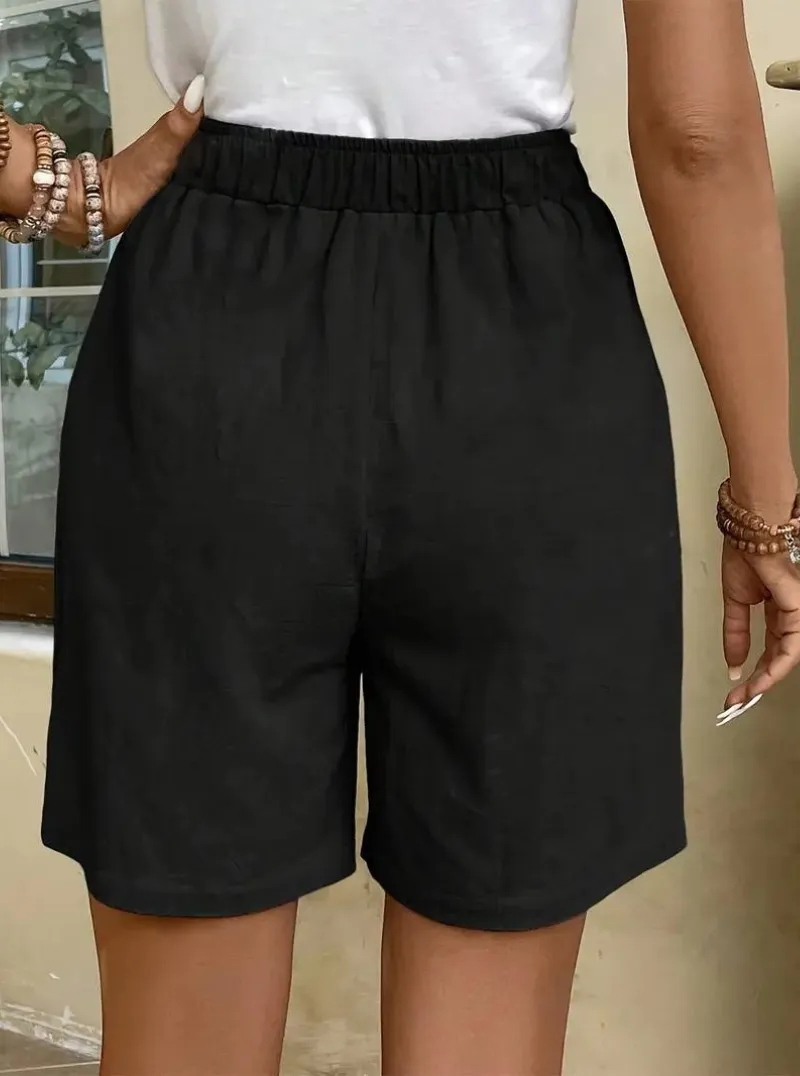 Solid High Waisted Shorts