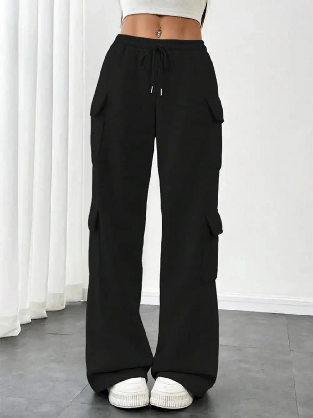 Casual Drawstring Loose Fit Pants