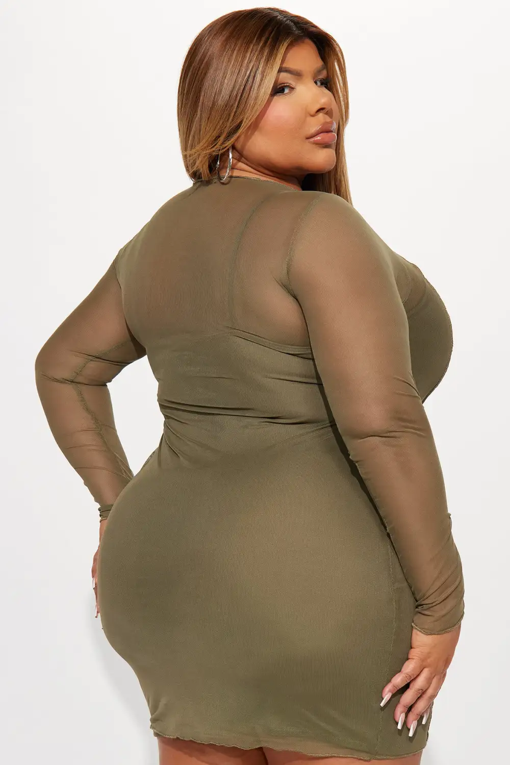 Feeling Fun Mesh Mini Dress - Green