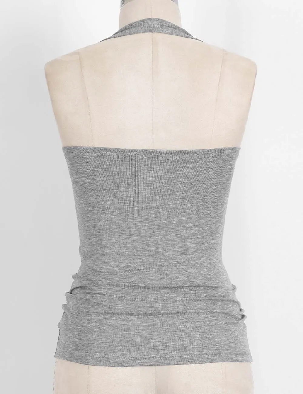 Chic Halter U Neck Sleeveless Button Front Tank Top