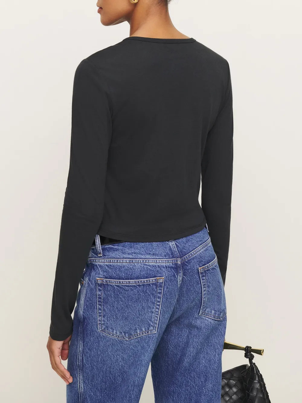 Fitted Crew Neck Long Sleeve Knit Top