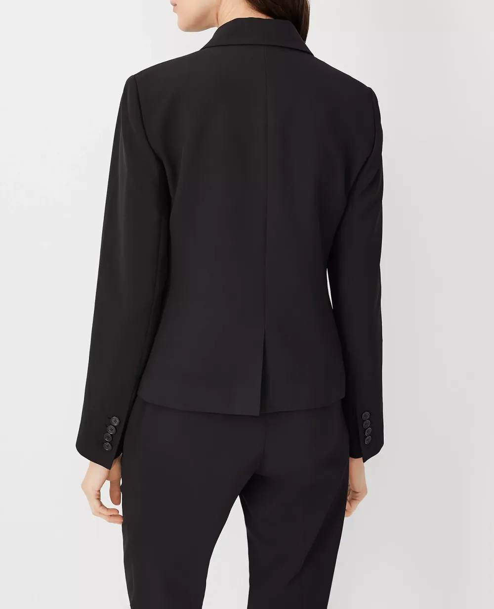 The Shorter One Button Blazer in Fluid Crepe