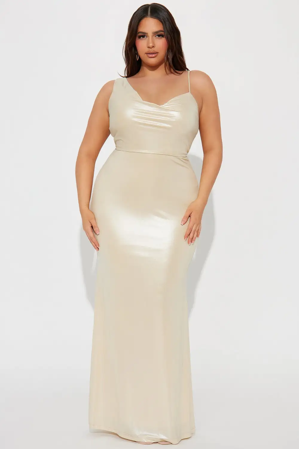 Made For You Metallic Maxi Dress - Silver