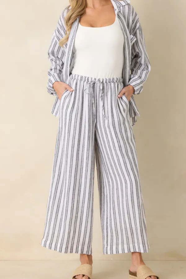 Classic Stripe Wide Leg Pants
