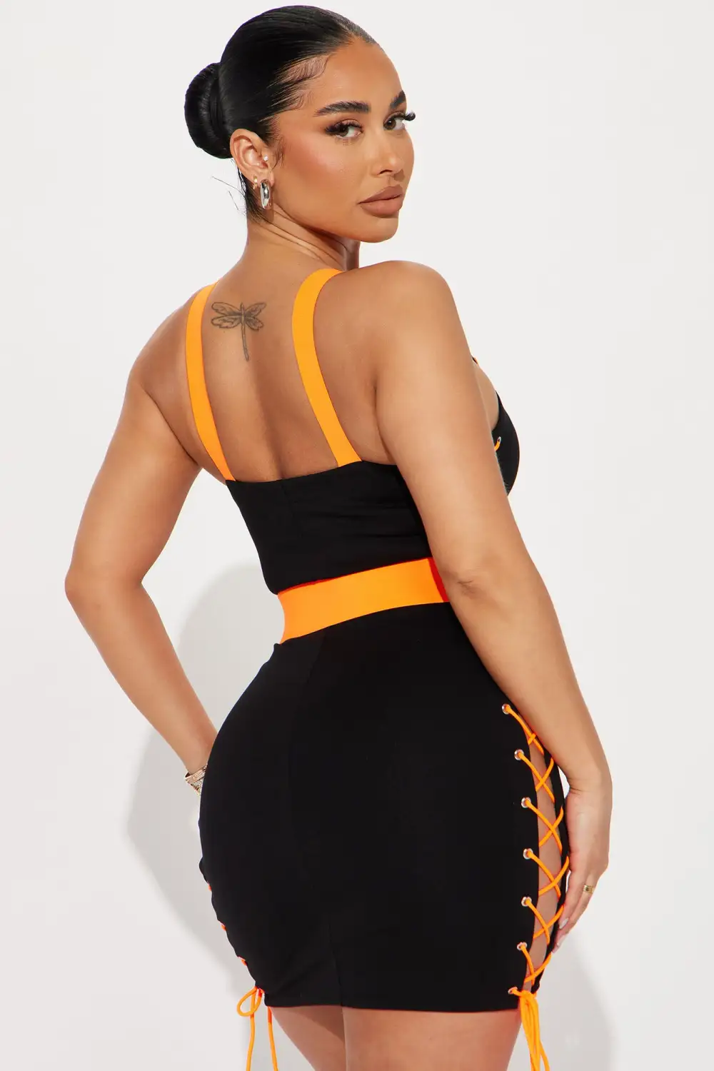Strapped together Mini Dress - Black/combo