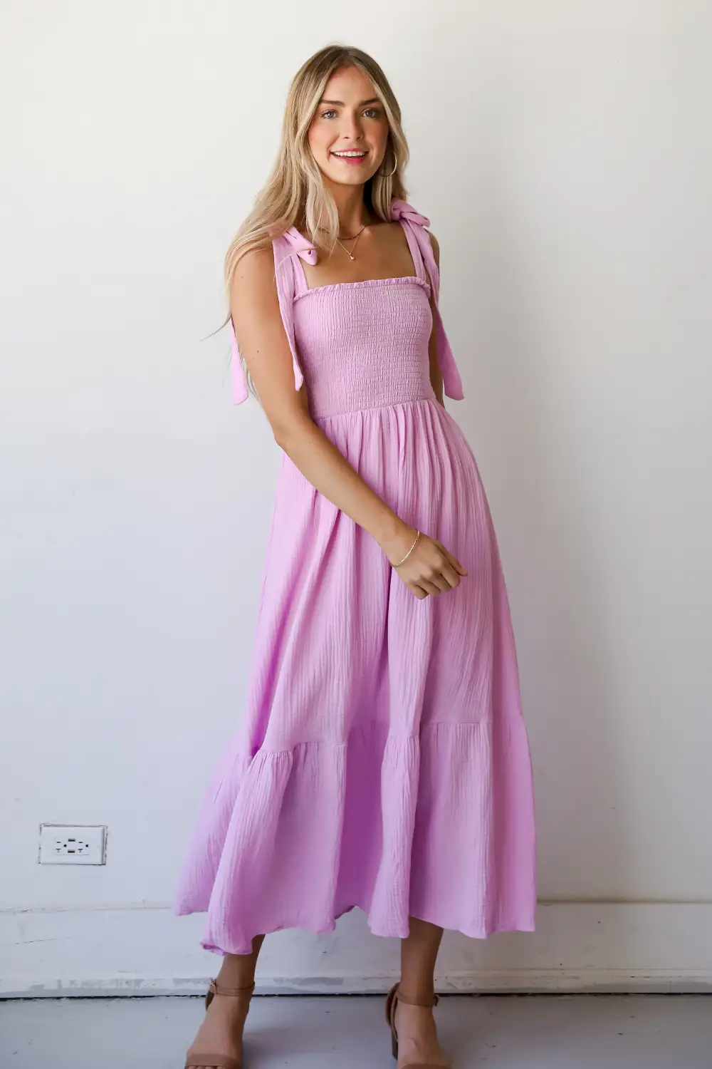 Admirable Charmer Lavender Linen Maxi Dress