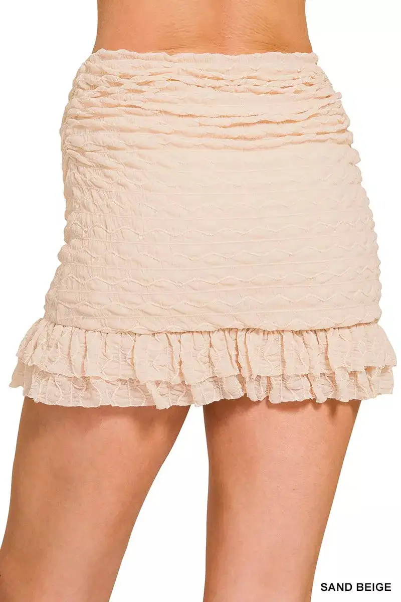 Easygoing Ruched Built Mini Skirt