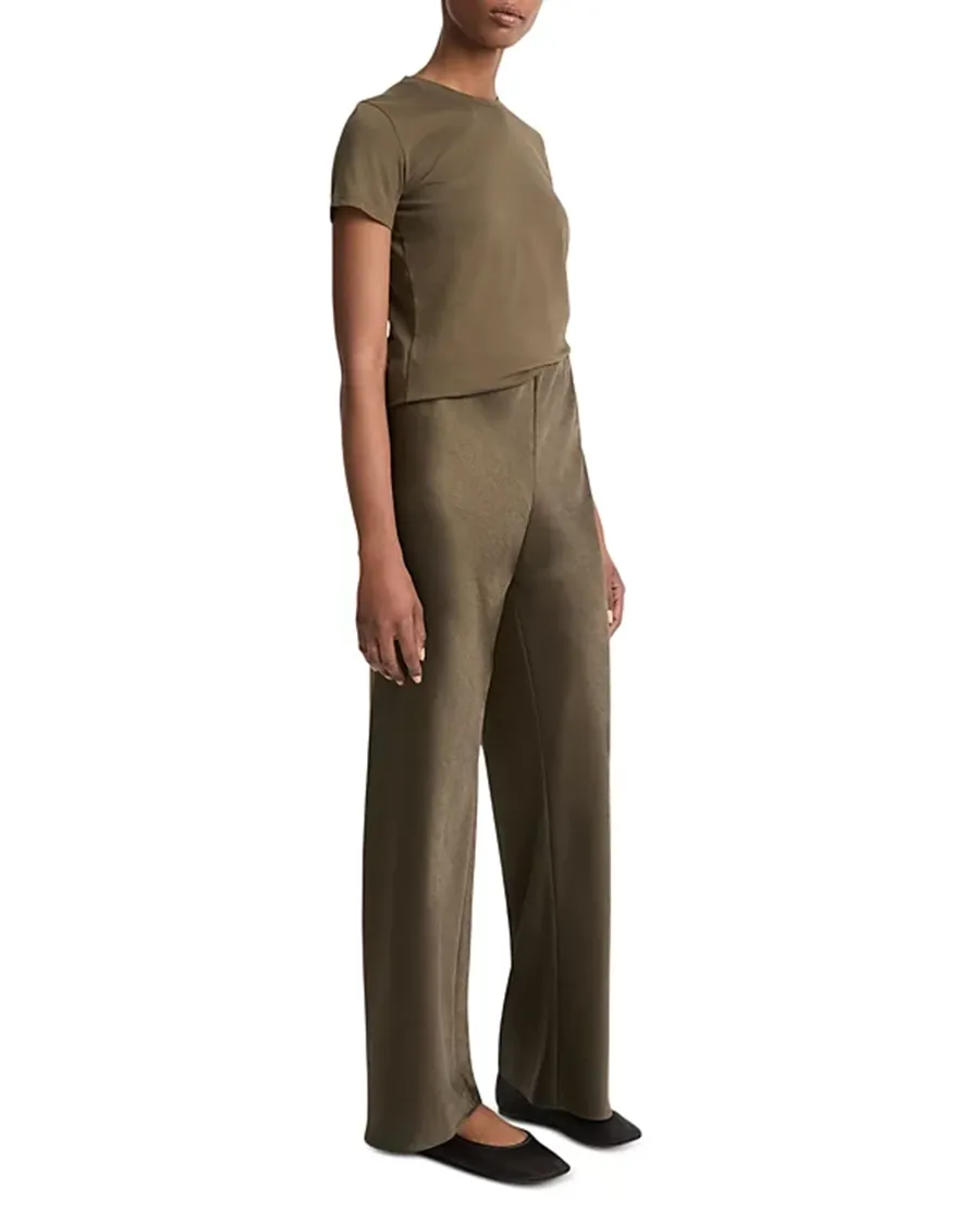 High Waist Fluid Bias Pants