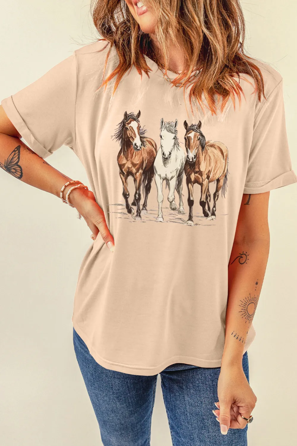 Gallant Horses Printed Casual Tee