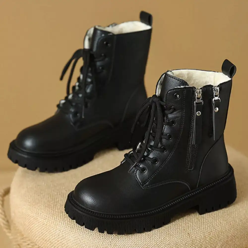 Refined Lace-Up Ankle Combat Boots