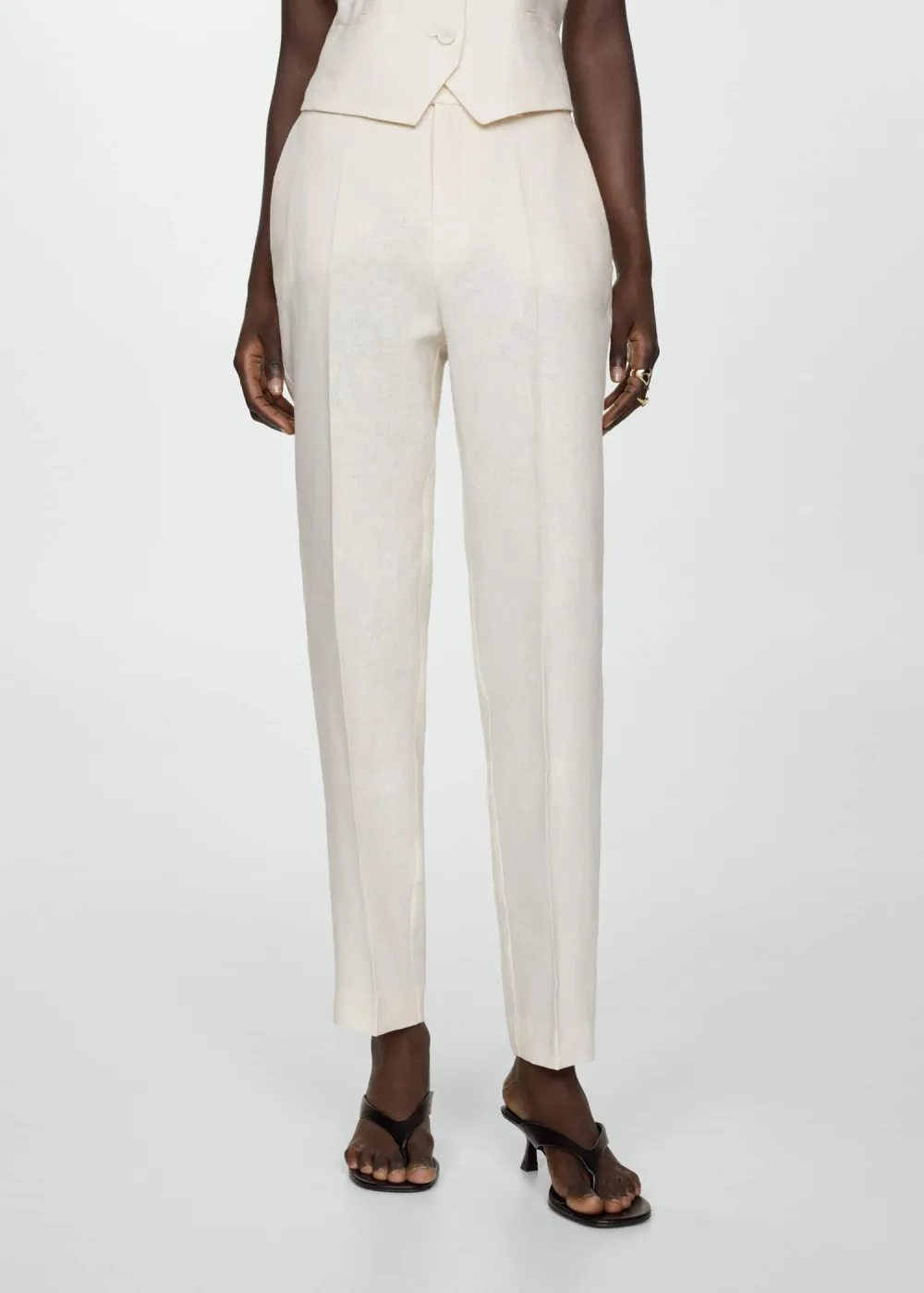 100% linen suit trousers