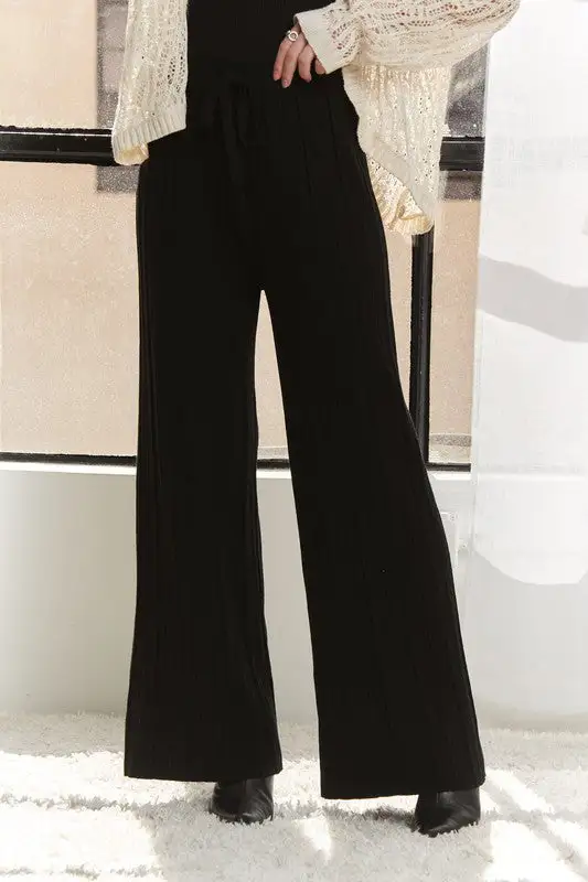 Wide Leg Knit Trousers