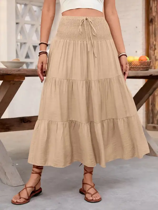 Everyday Tiered Smocked Skirt