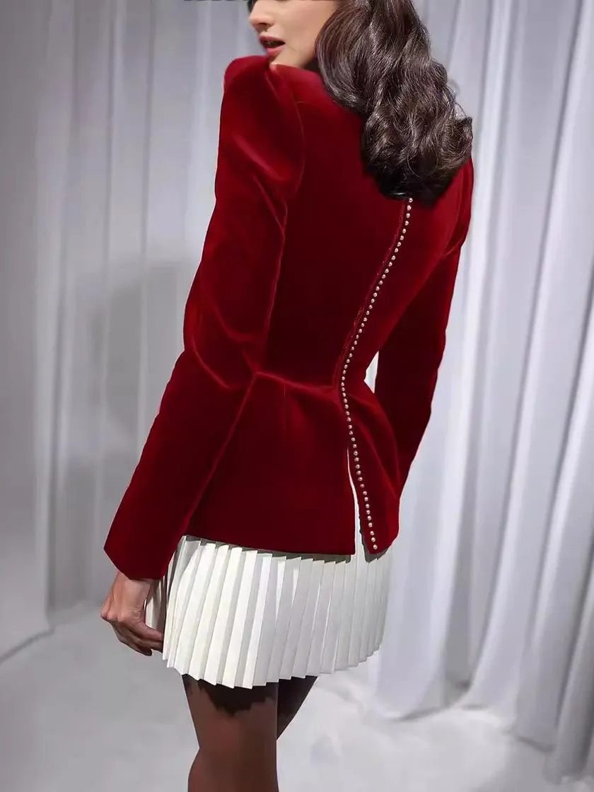 Pleated Hem Elegant Mini Dress