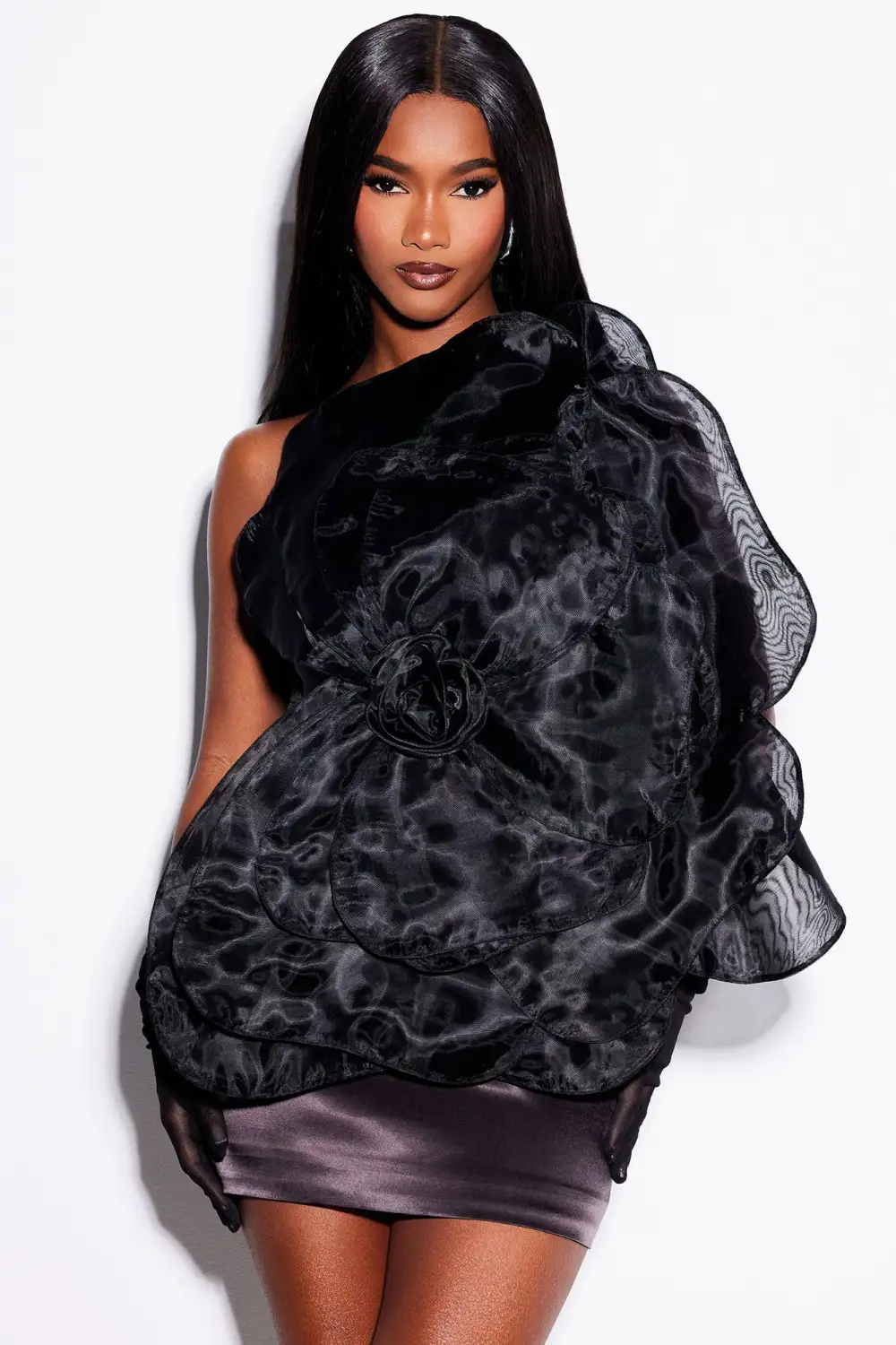 Como La Flor Mini Dress - Black