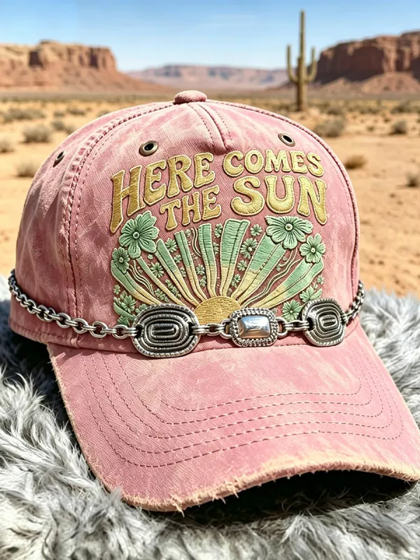 Vintage Western Cowboy Baseball Cap (Necklace Not Included)
