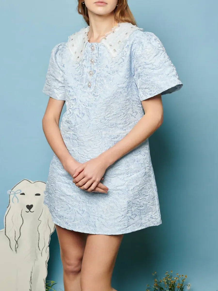 Squirrel Jacquard Mini Dress