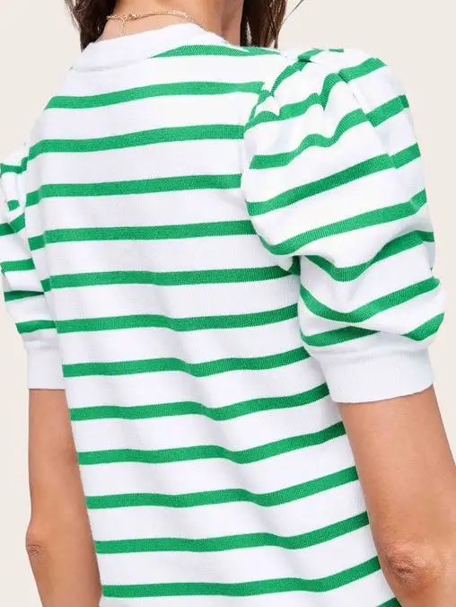 Striped Puff Top