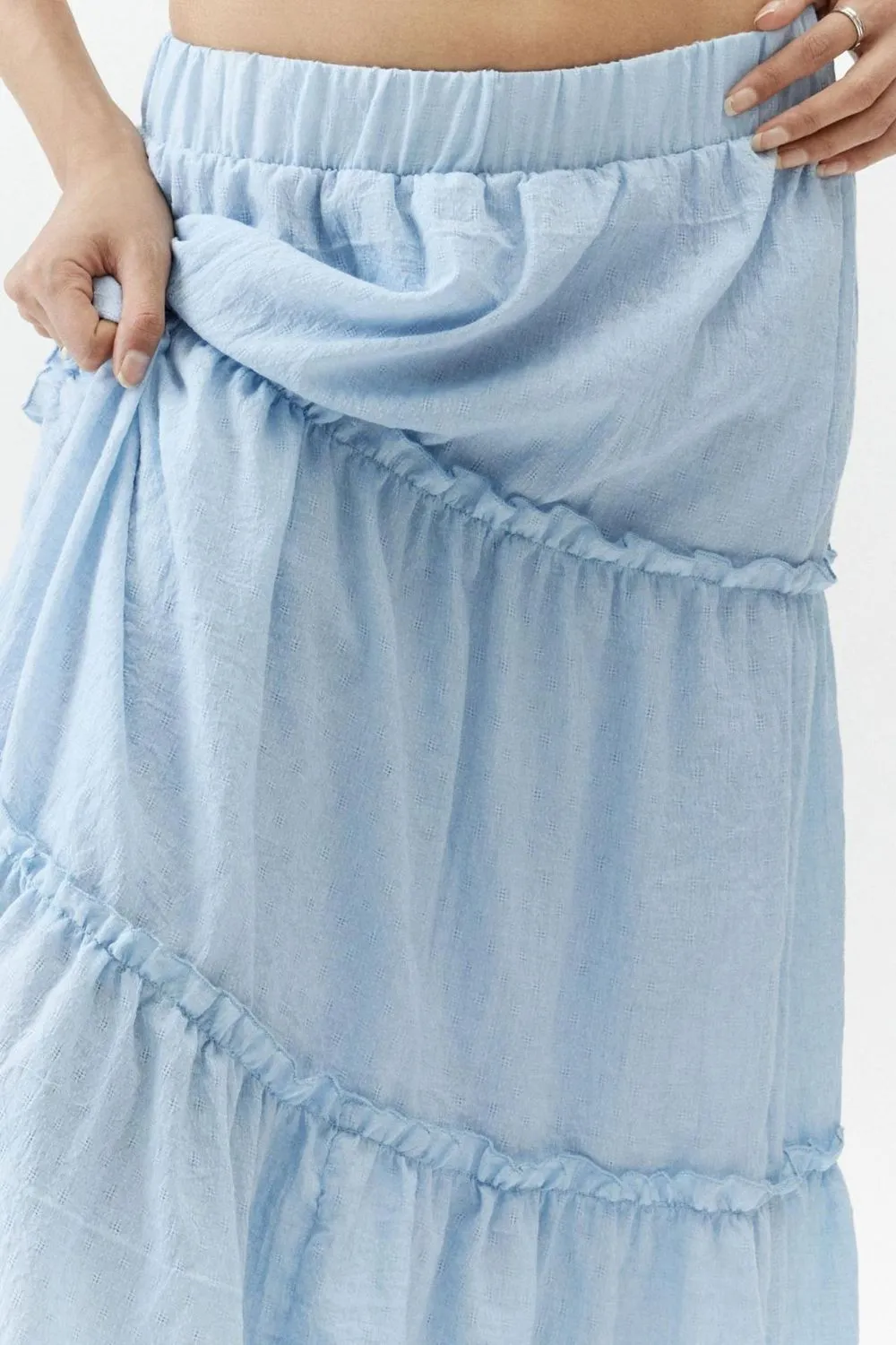 Frill Elastic Waist Mystique Skirt