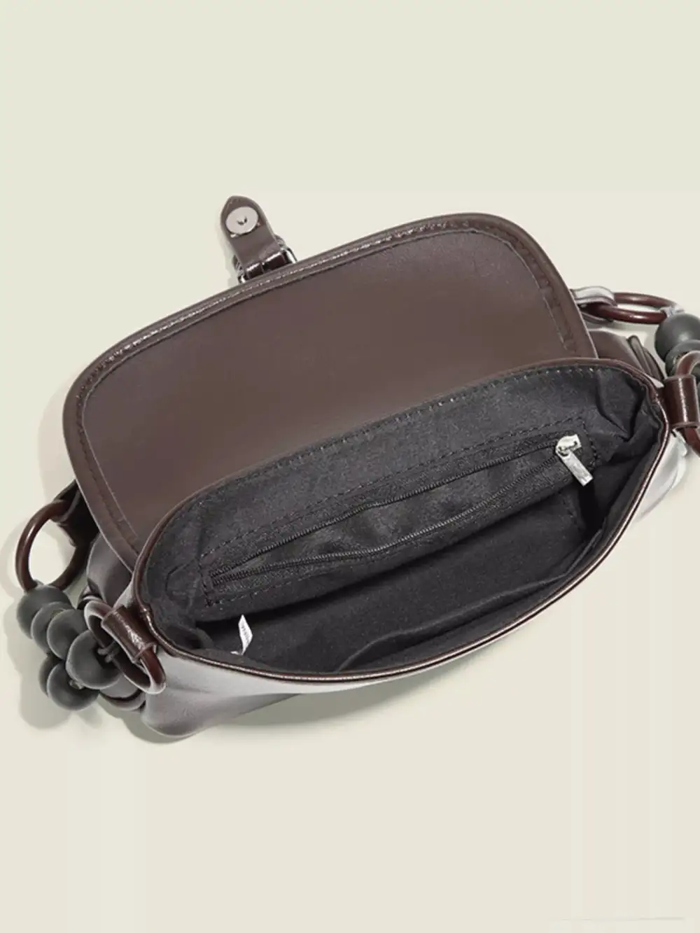 Beaded Handle Shoulder Bag