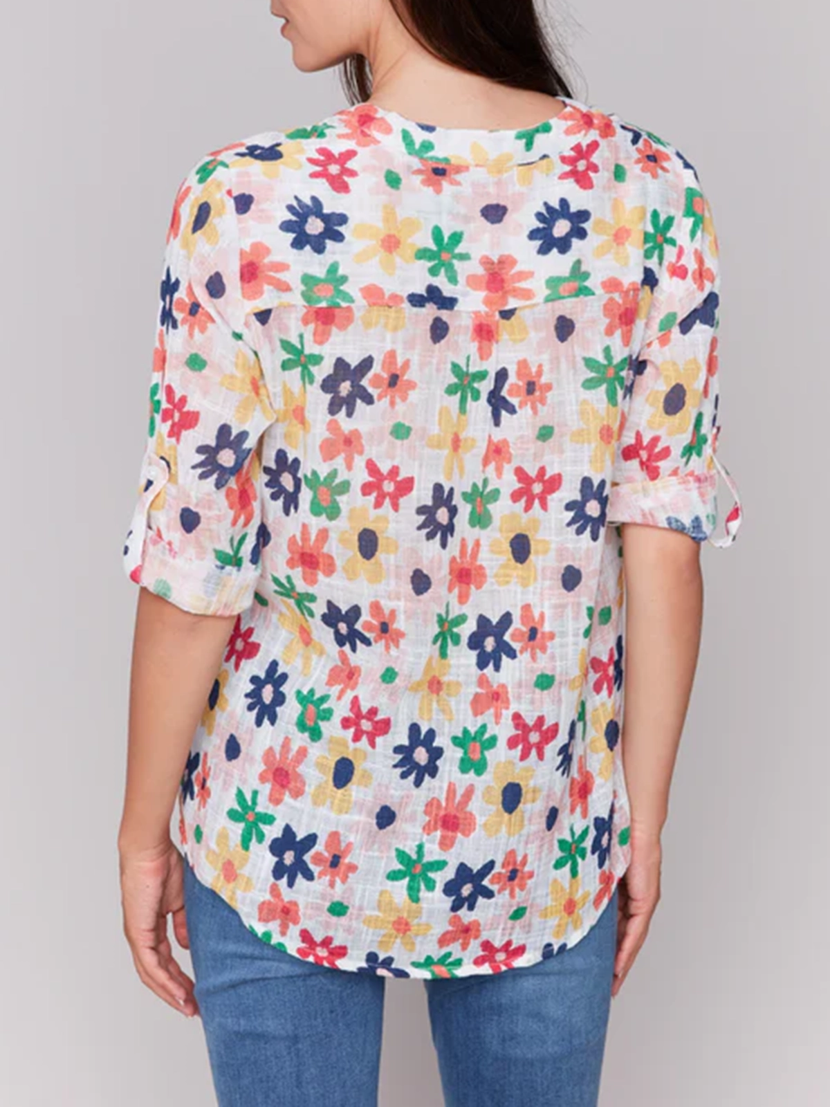 Artistic Cotton V-Neck Short Sleeves