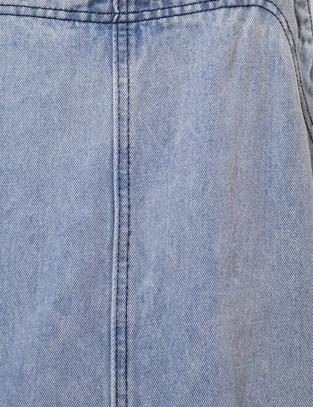 Casual Pocket Denim Mini Overall Dress