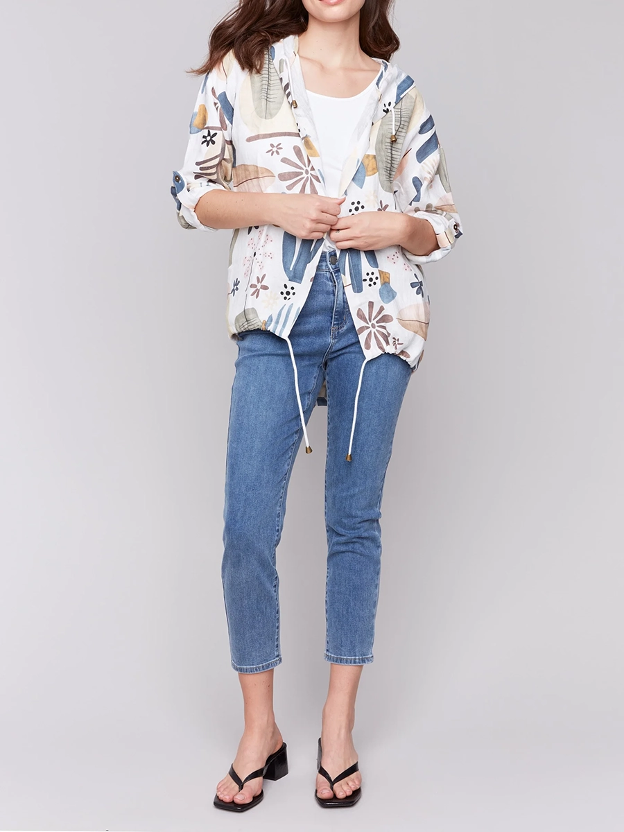 Fashion Creative Drawstring Hooded Jacket