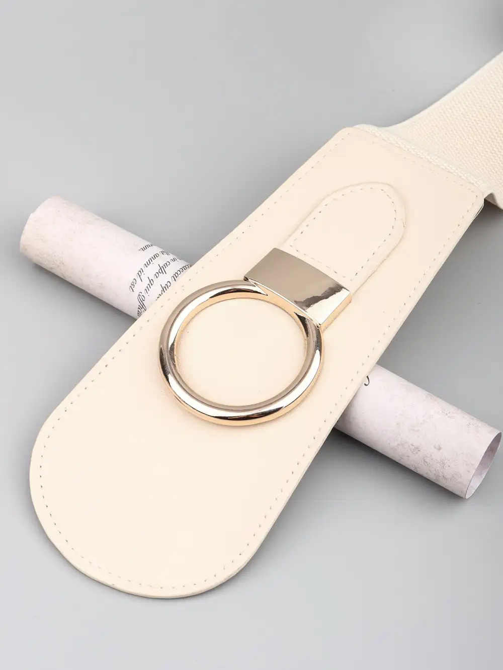 Wide Buckle Stretch Belt